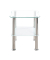 Beistelltisch 33310, 47cm (H), 40x40cm (BxT), quadratisch, glasklar / silber