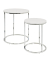 Beistelltisch 33384, 40/50cm (H), 30/40cmx30/40cm (BxT), rund, weiß / chrom