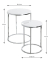 Beistelltisch 33384, 40/50cm (H), 30/40cmx30/40cm (BxT), rund, weiß / chrom