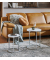 Beistelltisch 33384, 40/50cm (H), 30/40cmx30/40cm (BxT), rund, weiß / chrom