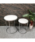 Beistelltisch 33384, 40/50cm (H), 30/40cmx30/40cm (BxT), rund, weiß / chrom