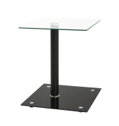 Beistelltisch 33505, 52cm (H), 40x40cm (BxT), rechteckig, glasklar / schwarz