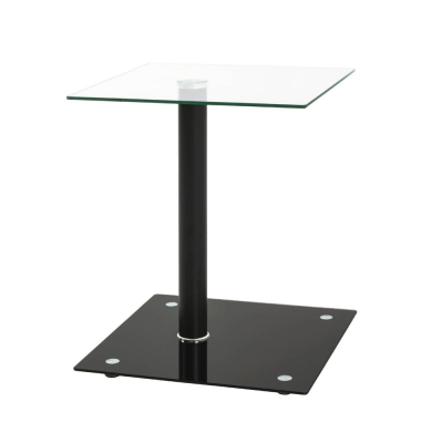 Beistelltisch 33505, 52cm (H), 40x40cm (BxT), rechteckig, glasklar / schwarz