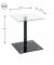 Beistelltisch 33505, 52cm (H), 40x40cm (BxT), rechteckig, glasklar / schwarz