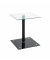 Beistelltisch 33505, 52cm (H), 40x40cm (BxT), rechteckig, glasklar / schwarz