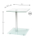 Beistelltisch 33705, 52cm (H), 40x40cm (BxT), rechteckig, glasklar / silber