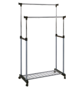 Rollgarderobe 44832 silber Metall 95,0 x 95,0-170,0 cm