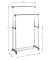 Rollgarderobe 44832 silber Metall 95,0 x 95,0-170,0 cm