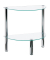Beistelltisch 90241, 47cm (H), 45x22cm (BxT), halbrund, transparent / chrom