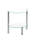 Beistelltisch 90241, 47cm (H), 45x22cm (BxT), halbrund, transparent / chrom