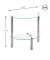 Beistelltisch 90241, 47cm (H), 45x22cm (BxT), halbrund, transparent / chrom