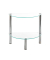 Beistelltisch 90241, 47cm (H), 45x22cm (BxT), halbrund, transparent / chrom