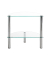 Beistelltisch 90241, 47cm (H), 45x22cm (BxT), halbrund, transparent / chrom