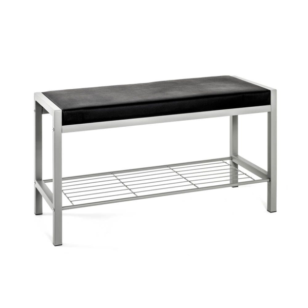 4001070905505 - Schuhbank Sitzbänke Gr B H T 80 cm x 48 cm x 32 cm Kunstleder 1 Ablage grau (alufarben silberfarben) Schuhbänke und Schuhtruhen 4001070905505 - Schuhbank Sitzbänke Gr B H T 80 cm x 48 cm x 32 cm Kunstleder 1 Ablage grau (alufarben silberfarben) Schuhbänke und Schuhtruhen