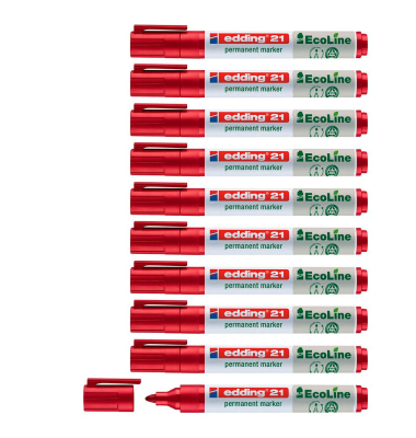 Permanentmarker 21 EcoLine, 4-21002, Packung, rot, 1,5-3mm Rundspitze