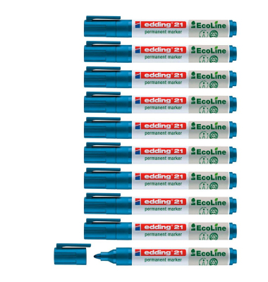 Permanentmarker 21 EcoLine, 4-21003, Pack, blau, 1,5-3mm Rundspitze