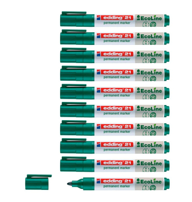Permanentmarker 21 EcoLine, 4-21004, Pack, grün, 1,5-3mm Rundspitze