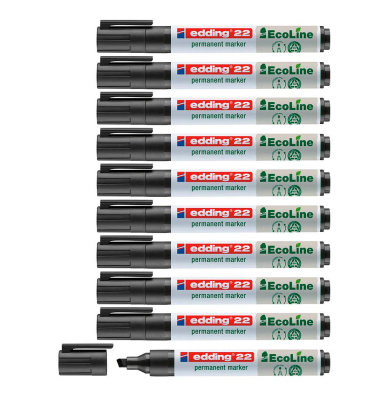 Permanentmarker 22 EcoLine, 4-22001, Packung, schwarz, 1-5mm Keilspitze