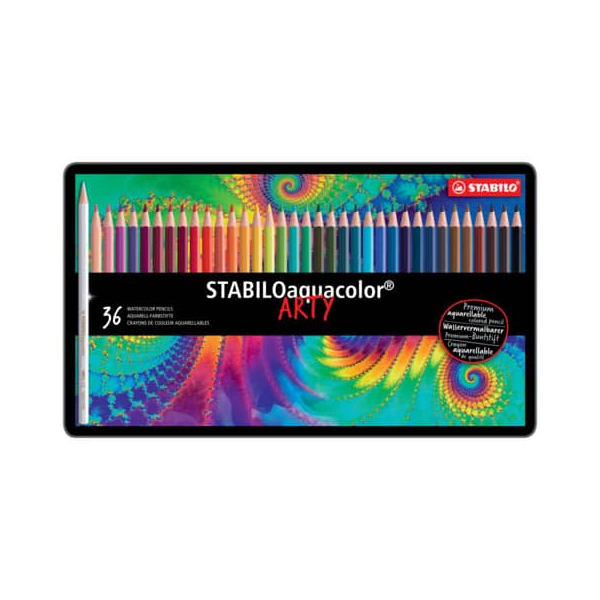 2 Stück Stabilo Aquarellstifte-Set STABILOaquacolor Etui, 1636-5, farbig sortiert, sechskant, Etui  Metall 4006381146500 Stabilo 36 Stück