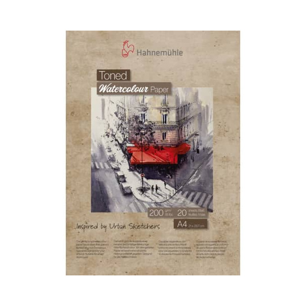 5 Stück Hahnemühle Skizzenblock - A4, 200 g/qm, beige, 20 Blatt 4011367113919 Hahnemühle