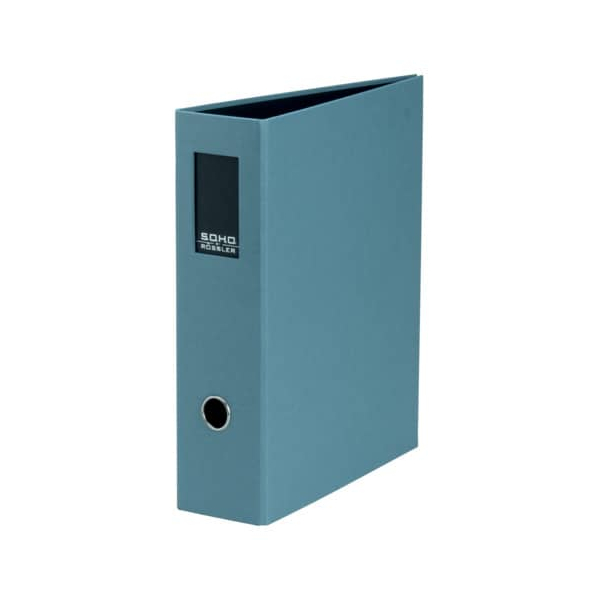 4 Stück Rössler Ordner Soho 1317452159, A4 80mm breit Karton vollfarbig denim 4014970137044 Rössler
