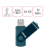 USB-Stick Rotate, USB 3.0, 64 GB, Lesen: 70 MBs, petrolblau