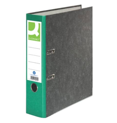 Ordner KF18714, A4 80mm breit Karton Wolkenmarmor grün