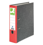 Ordner KF18715, A4 80mm breit Karton Wolkenmarmor rot