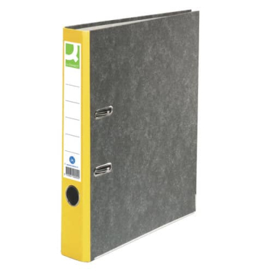 Ordner KF18717, A4 50mm schmal Karton Wolkenmarmor gelb