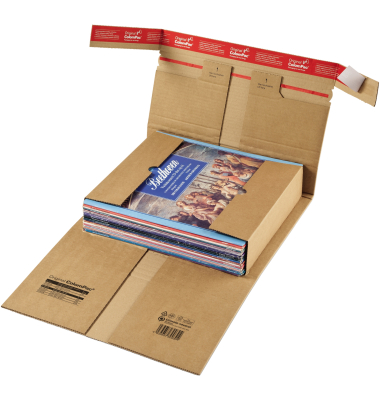 Schallplattenkarton CP030.08 braun, f&uuml;r Schallplatten, innen 320x320x60mm, Wellpappe 1-wellig