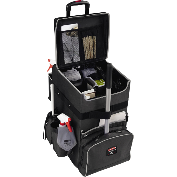 0086876223583 - Reinigungswagen Rubbermaid® Quick Cart groß Volumen 60 l Innenfächer Teleskopgriff L 419 x B 363 x H 635 mm Hochleistungs-Kunststoff dunkelgrau