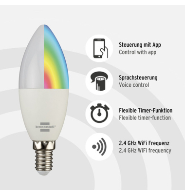 brennenstuhl WiFi Glühbirne 1294870140 E14