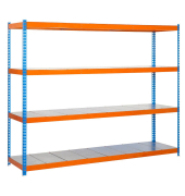 Schwerlastregal ECOFORTE 1204-4 457100047201244 orange, blau 120,0 x 45,0 x 200,0 cm
