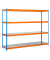 Schwerlastregal ECOFORTE 1204-4 457100047201244 orange, blau 120,0 x 45,0 x 200,0 cm