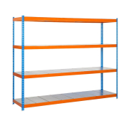 Schwerlastregal ECOFORTE 1206-4 457100047201264 orange, blau 120,0 x 60,0 x 200,0 cm