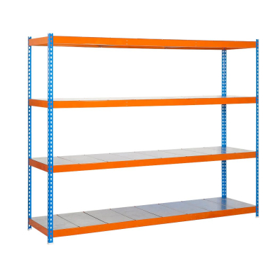 Schwerlastregal ECOFORTE 1206-4 457100047201264 orange, blau 120,0 x 60,0 x 200,0 cm