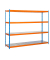 Schwerlastregal ECOFORTE 1206-4 457100047201264 orange, blau 120,0 x 60,0 x 200,0 cm