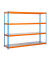 Schwerlastregal ECOFORTE 1206-4 457100047201264 orange, blau 120,0 x 60,0 x 200,0 cm