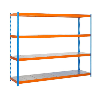 Schwerlastregal ECOFORTE 1504-4 457100047201544 orange, blau 150,0 x 45,0 x 200,0 cm