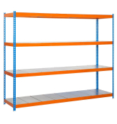 Schwerlastregal SIMONFORTE 1804-4 457100045201844 blau, orange 180,0 x 45,0 x 200,0 cm