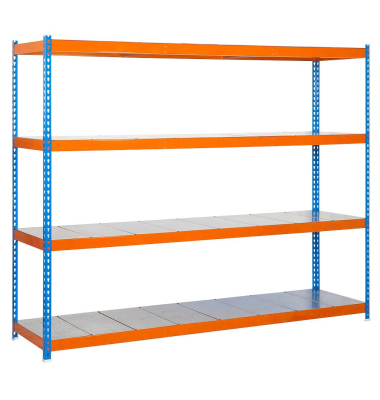 Schwerlastregal SIMONFORTE 1804-4 457100045201844 blau, orange 180,0 x 45,0 x 200,0 cm