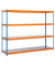 Schwerlastregal SIMONFORTE 1804-4 457100045201844 blau, orange 180,0 x 45,0 x 200,0 cm