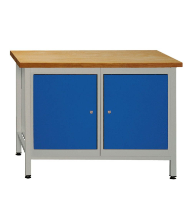 Werkbank lichtgrau, blau 120,0 x 60,0 x 84,0 cm