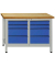 Werkbank lichtgrau, RAL 5012 8 Schubladen 120,0 x 60,0 x 84,0 cm