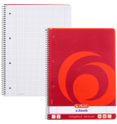 Collegeblock 306456 x.book, Lineatur 28 / kariert mit Rand innen/außen, A4, 70g, rot, 80 Blatt