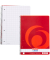 Collegeblock 10834117 x.book, Lineatur 22 / kariert mit Rand innen, A4, 70g, rot, 80 Blatt