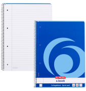 Collegeblock 10834125 x.book, Lineatur 21 / liniert mit Rand innen, A4, 70g, rot, 80 Blatt