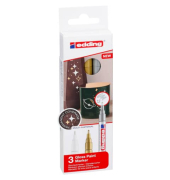 Lackmarker Glanzlackmarker, 751-3-999, Pack, gold/silber/weiß, 1-2mm Rundspitze