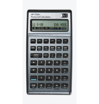Taschenrechner HP 17BII Plus, 15stellig, Batteriebetrieb, grau
