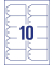 Anhänger Folie 190µ 90x50mm abgeschrägte Ecken, 10 Blatt